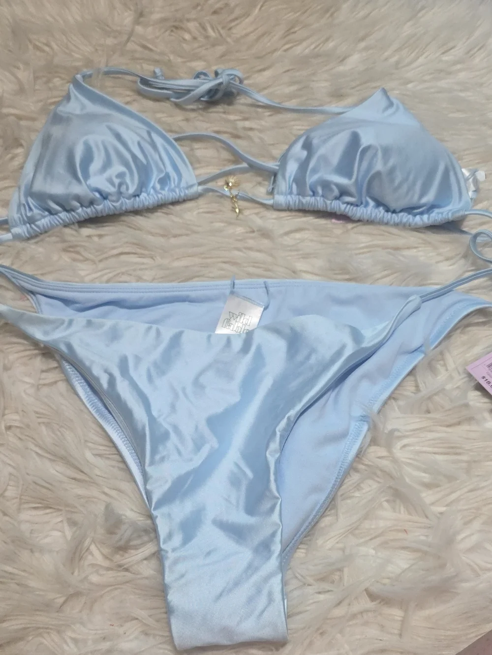 NWT Wild Fable 2 Piece Shiny Blue Bikini Set- XL /16